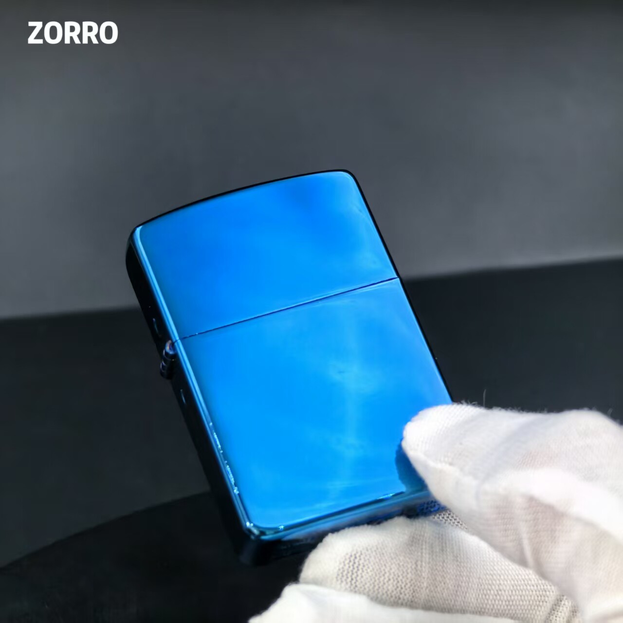 ZORRO佐罗910s盔甲蓝冰光板煤油打火机蓝冰煤油机个性送男友礼物