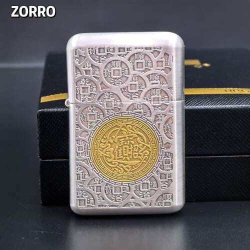 ZORRO佐罗/恒星790双色招财进宝煤油打火机超薄款打火机送男友
