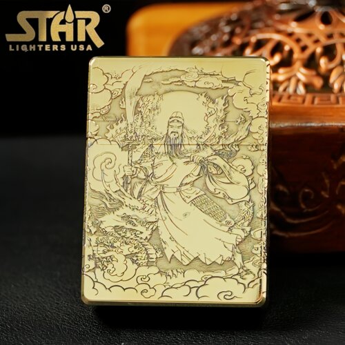 STAR恒星ST9重甲黄铜精雕武财神煤油打火机黄铜煤油机送礼送朋友