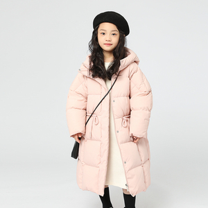 康衣儿女童羽绒服加长款2022冬季新款收腰儿童羽绒服中大童加厚款