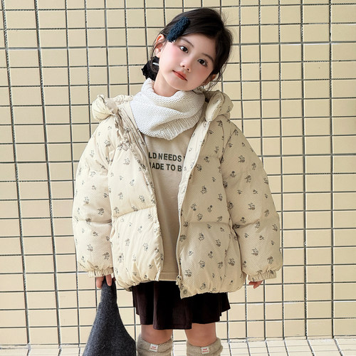 碎花宝宝羽绒服加厚款2026冬季新款女童羽绒服中小童装外套5207