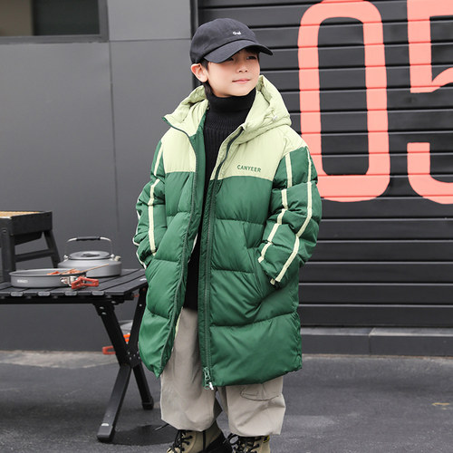 康衣儿男童羽绒服中长款加厚冬季新款儿童羽绒服女童90绒外套