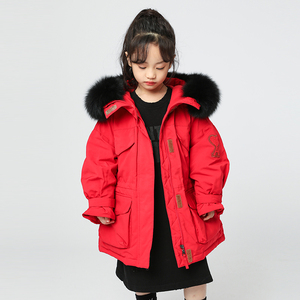 康衣儿2022新款儿童羽绒服女童中长款中大童洋气加厚冬装外套童装