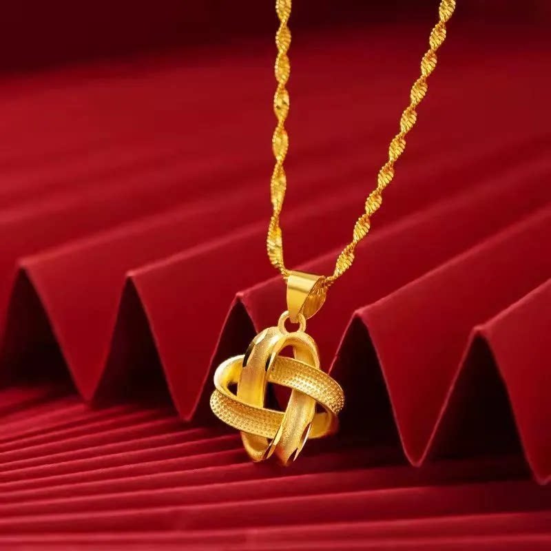 金色如意结中国风轻奢锁骨链女款