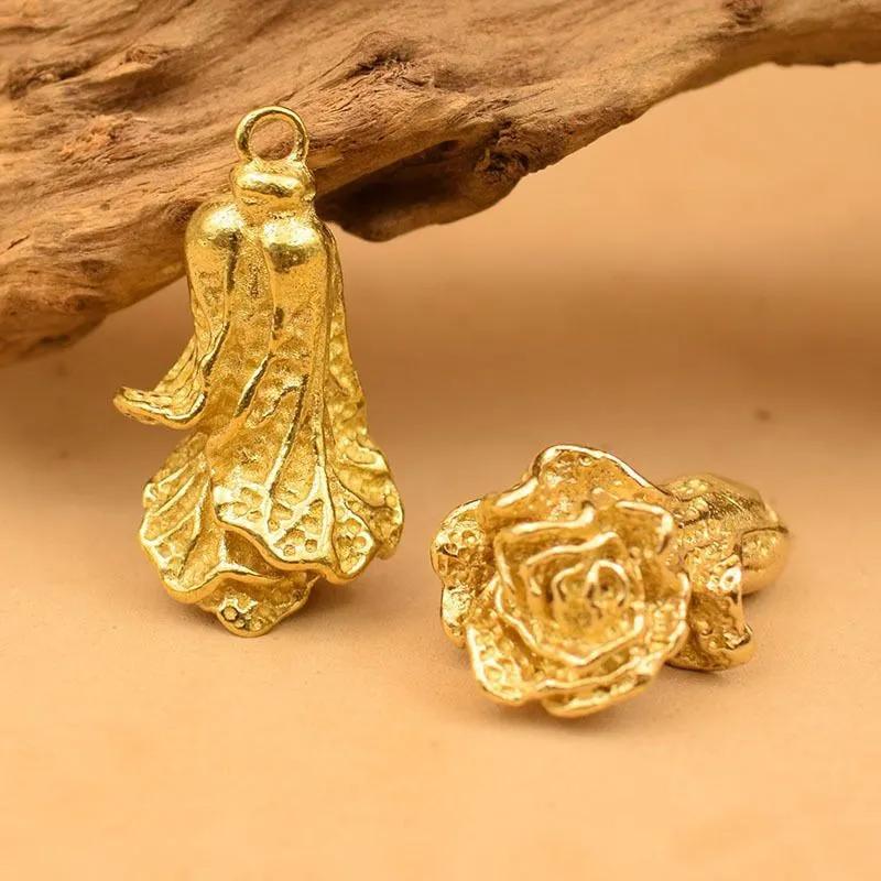 白菜百财转运吊坠复古工艺品金色
