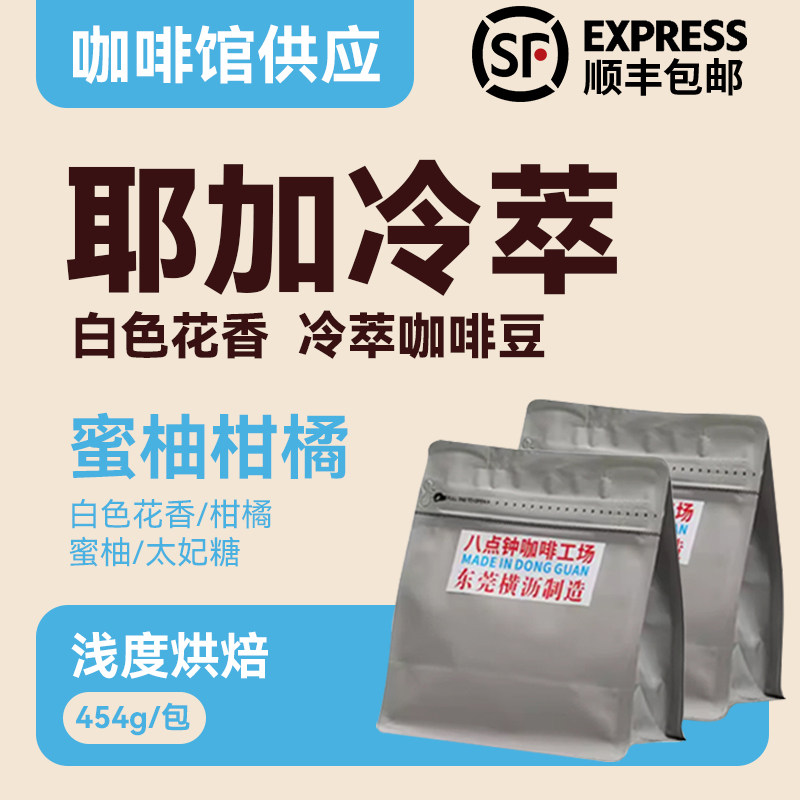 八点钟咖啡 埃塞俄比亚水洗耶加雪菲冷泡冷萃专用咖啡豆454g