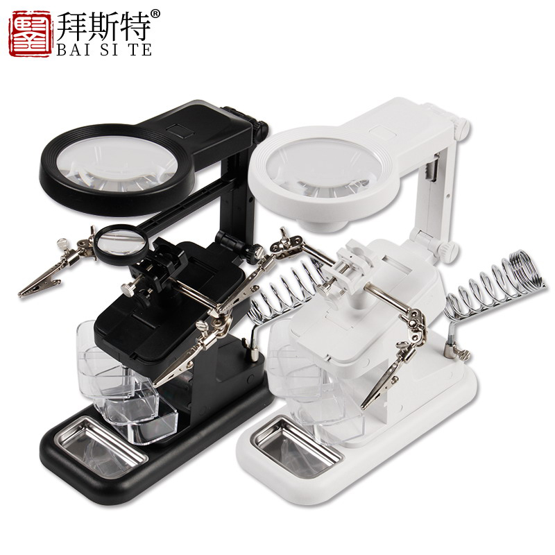 拜斯特放大镜维修台式带灯led高清高倍焊接1000扩大镜电路板雕刻