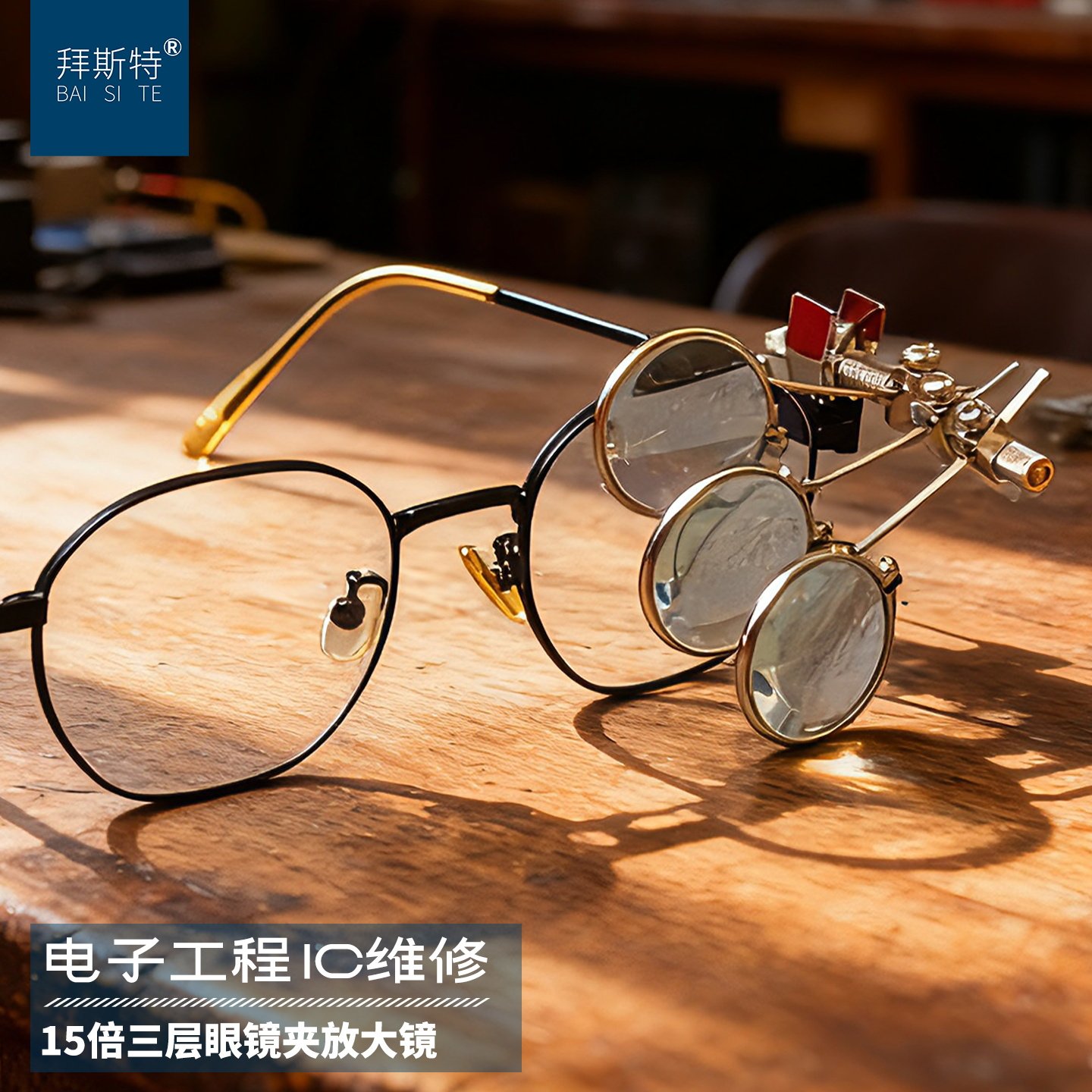 眼镜夹放大镜高清15倍电子路板维修手表专用便携式玻璃镜片型10倍,户外/登山/野营/旅行用品,放大镜,淘宝优惠券,粉丝福利购,淘宝优惠卷