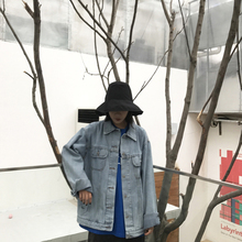 宽松复古原宿潮流牛仔外套女男 chic美伢港风街头夹克春bf情侣大版