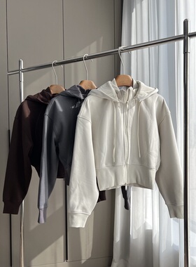 腰精卫衣~ 秋冬季拉绒可拆卸连帽卫衣