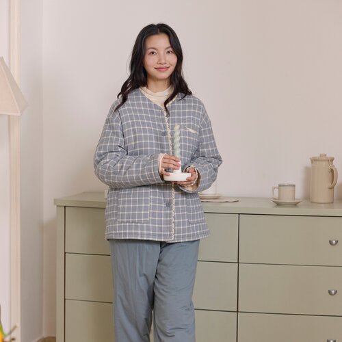 朵朵可可女秋冬加绒夹棉睡衣套装