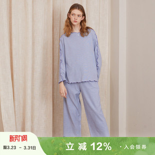 长裤 薄绒保暖德绒木耳花边长袖 家居服 新款 朵朵可可睡衣女春秋季