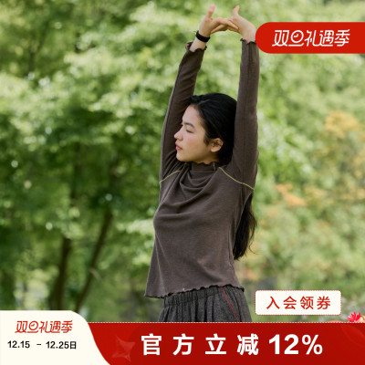 花边领保暖德绒打底上衣