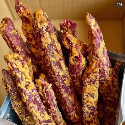 蟹黄紫薯条芝士地瓜条酥脆非油炸