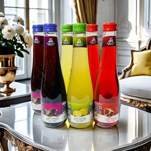 280ml新疆阿米娜黑加仑汁柠檬石榴碳酸饮料果汁饮料