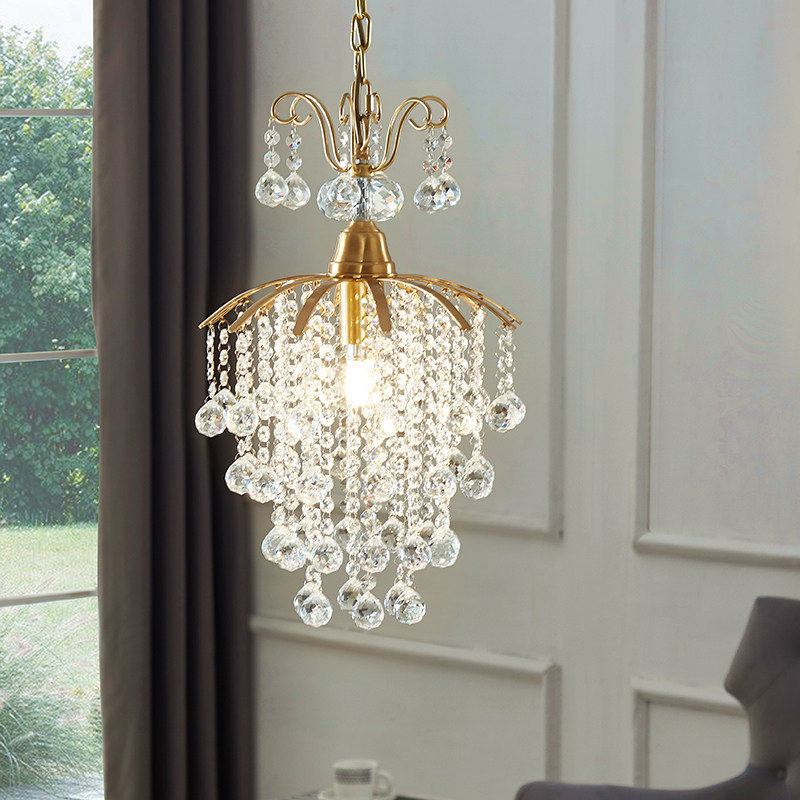 全铜雨滴水晶吊灯玄关卧室床头灯