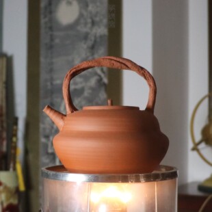 华颖堂潮州手拉朱泥工功夫煮煲烹茶壶烧水壶玉书煨水木提梁砂铫壶