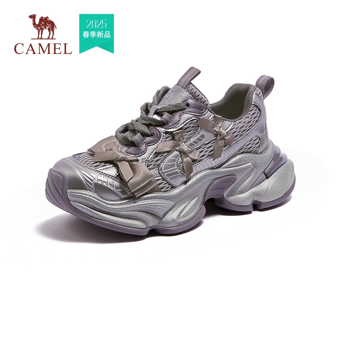 骆驼老爹鞋女鞋2026春季新款复古厚底运动鞋女款增高百搭休闲鞋子