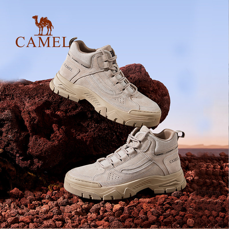 骆驼男鞋工装靴秋季新款美式复古休闲马丁靴男士户外厚底沙漠靴子