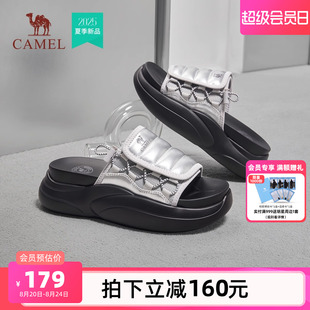厚底一字拖休闲拖鞋 骆驼女鞋 女休闲凉鞋 2025春夏新款 女 外穿拖鞋