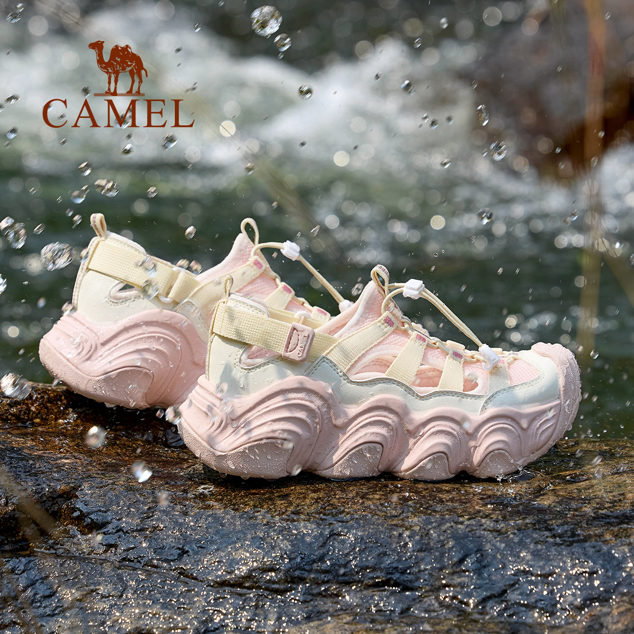 Camel/骆驼厚底户外老爹凉鞋