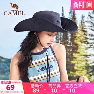 骆驼登山防晒帽女防紫外线UPF50 西部牛仔帽丛林徒步遮阳帽渔夫帽
