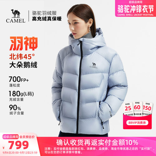 骆驼羽神鹅绒羽绒服加厚面包服