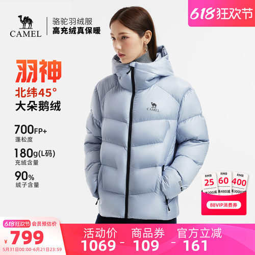 骆驼羽神鹅绒羽绒服加厚面包服