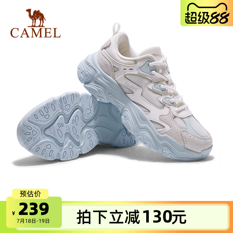 骆驼老爹鞋女复古拼接休闲