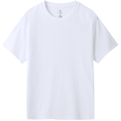 骆驼男装T恤男纯色夏季青少年弹力时尚百搭短袖户外运动体恤上衣