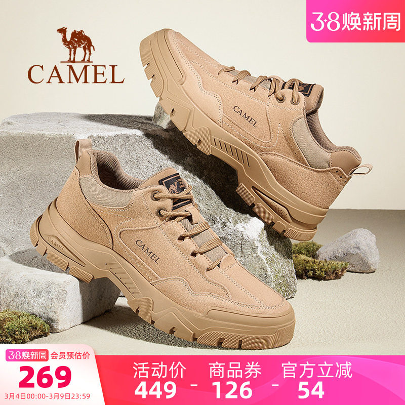 骆驼男鞋2026春季新款工装鞋加绒潮流运动鞋英伦风复古户外休闲鞋