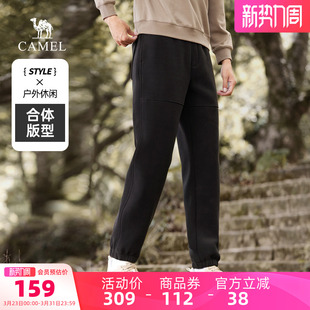 直筒束脚纯棉休闲运动长裤 骆驼男装 男保暖新款 卫裤 子秋冬 阔腿工装