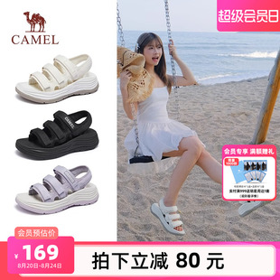 女魔术贴沙滩鞋 骆驼女鞋 厚底增高凉鞋 2025春夏新款 女 百搭休闲凉鞋