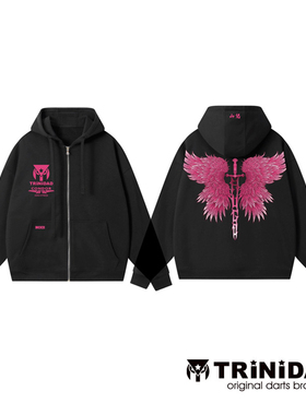 TRINIDAD Hugo Leung香港镖手梁文洛款卫衣黑色T恤衫黑白色粉图案