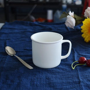 骨瓷300毫升小马克杯纯色白胎复古怀旧商用咖啡杯早餐杯唐山瓷