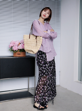 2025新品春夏季通勤风简约百搭纯色苎麻长袖衬衫女清透舒爽上衣潮