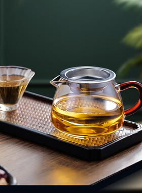 迷你彩把玻璃公道杯高档304锈钢过滤网一体高硼硅耐高温耐寒200ml