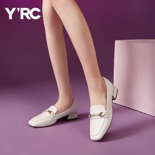 YRC乐福鞋女2025新款高跟单鞋