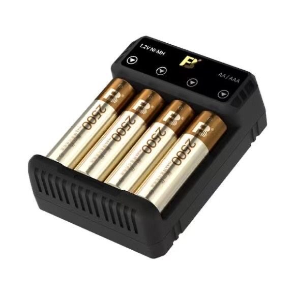 FB/沣标 4节2500毫安 FB12 数码相机充电电池5号套装 充电器 AA