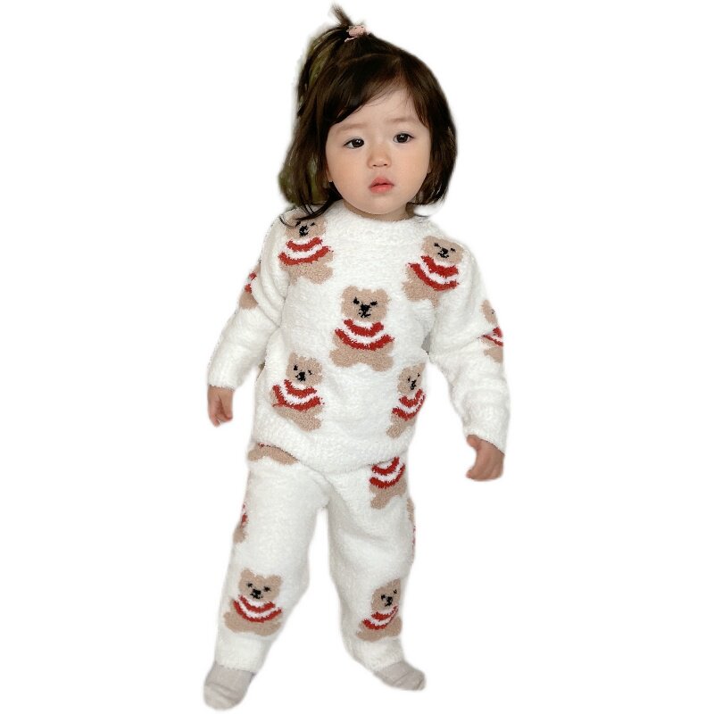 GOOD NIGHT KK AUTUMN AND WINTER SOFT BEAR SERIES CHILDRENS LOUNGEWEAR SET NEW PRODUCTS