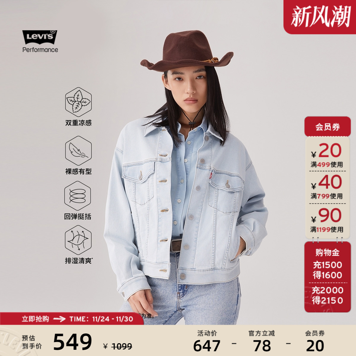 李维斯女士牛仔夹克外套