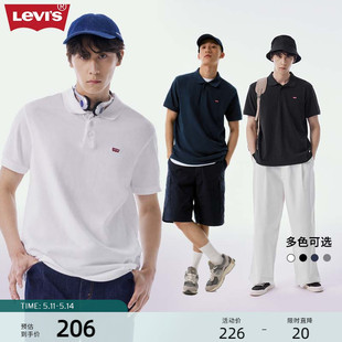 短袖 T恤复古美式 新款 男士 s李维斯夏季 白色潮流情侣polo衫 Levi