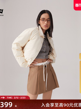 Levi's李维斯女士美式复古宽松休闲短款潮流翻领轻薄羽绒服外套