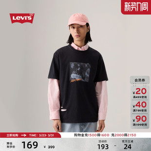 商场同款 宽松休闲街头潮酷短袖 Levi 美式 T恤002X3 s李维斯男士