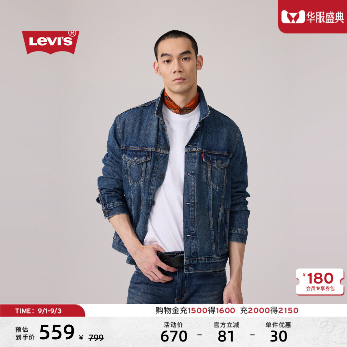 男士复古牛仔夹克外套图片