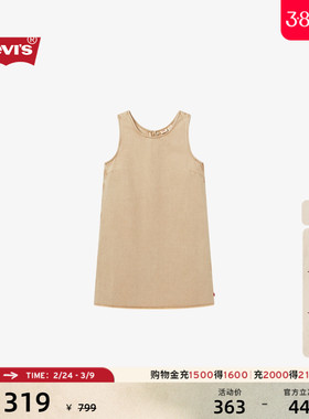 【商场同款】Levi's李维斯女士宽松无袖圆领磨毛牛仔连衣裙003SJ