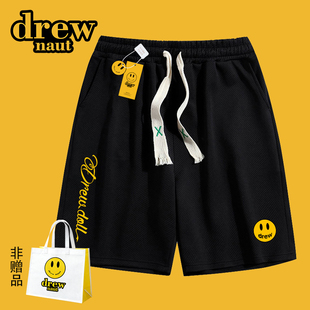 笑脸潮牌情侣纯色情侣百搭五分裤 drew联名美式 休闲男女运动短裤
