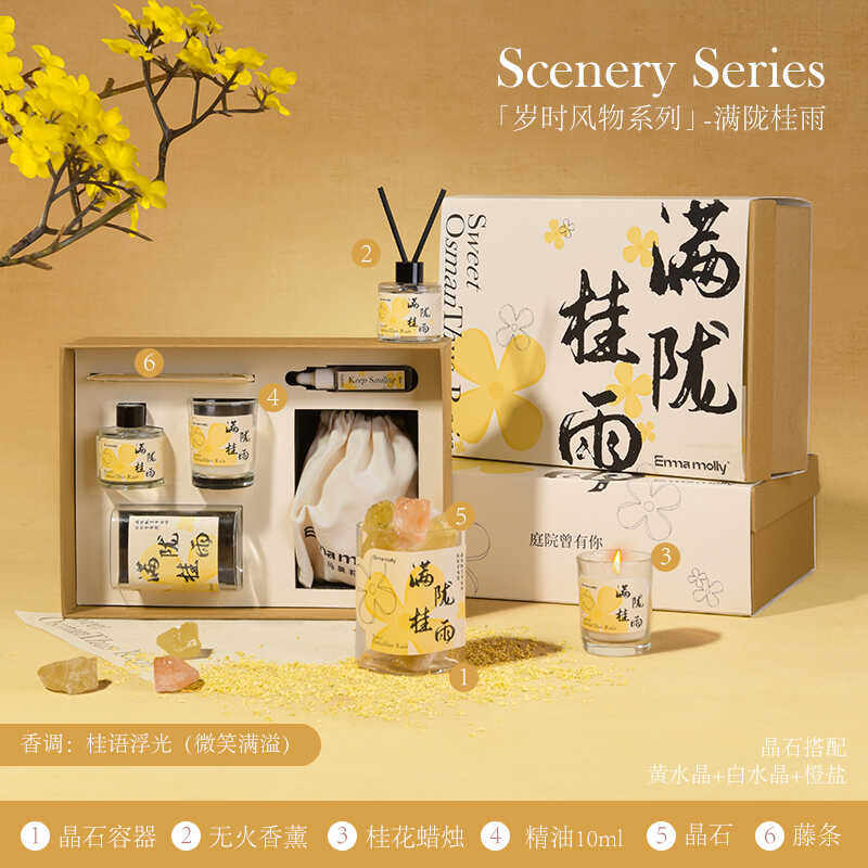 艾玛莫莉晶石香薰蜡烛礼盒