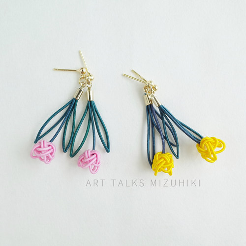 「郁金香」水引耳饰日本水引手工DIY原创耳饰