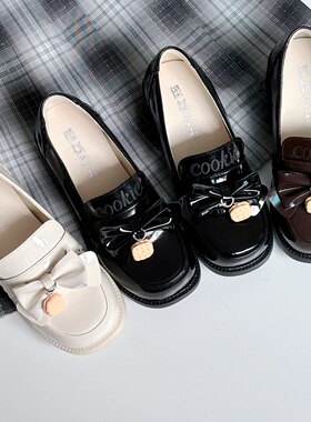 【小曲奇】原创学院风jk制服鞋中跟乐福鞋漆皮Jk鞋百搭小皮鞋